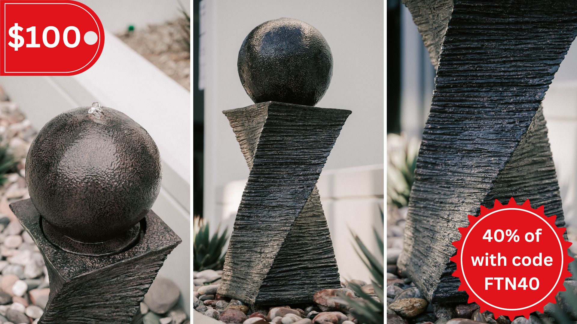 Cali Backyard Showroom Fountains, Patio furniture, Fire Pits, and